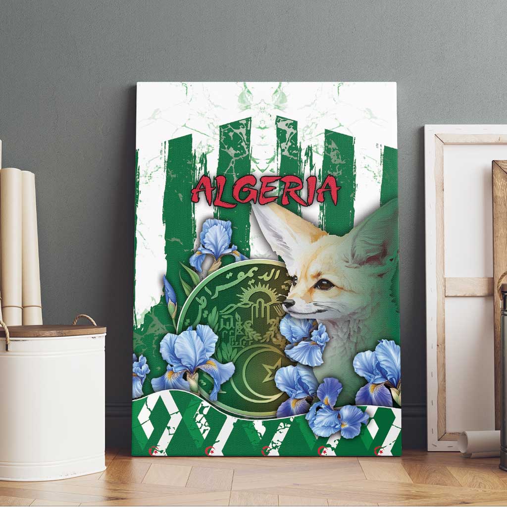 Algeria Canvas Wall Art Fennec And Iris Grunge Style - African Pride