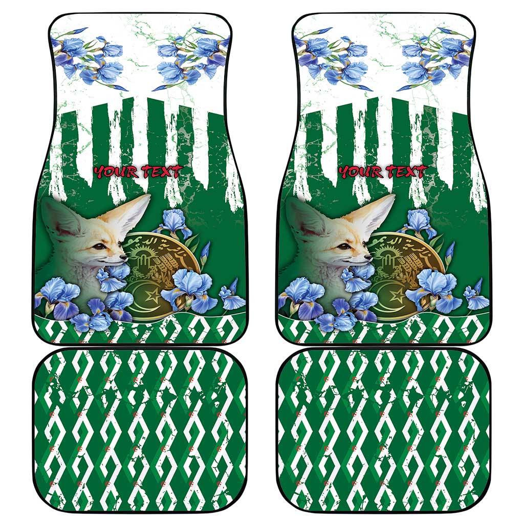 Personalized Algeria Car Mats Fennec And Iris Grunge Style - African Pride