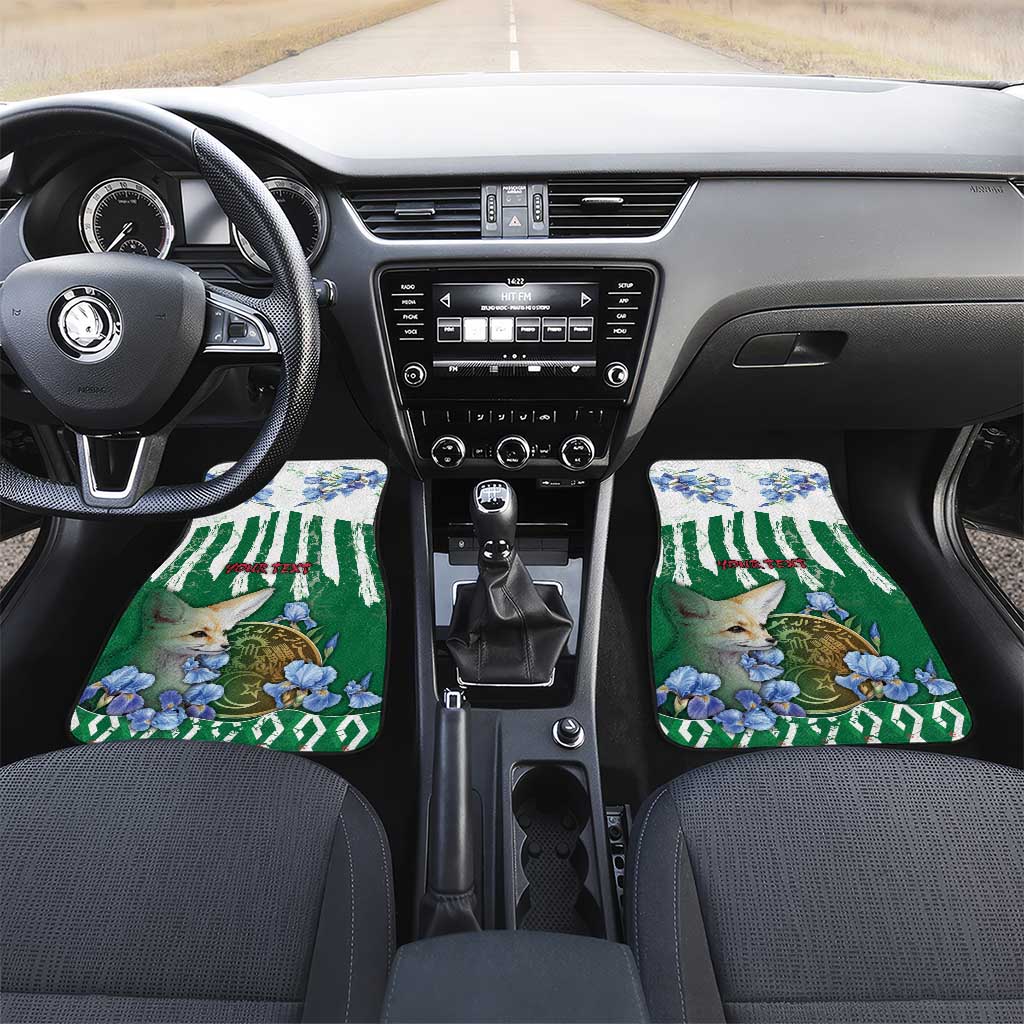 Personalized Algeria Car Mats Fennec And Iris Grunge Style - African Pride