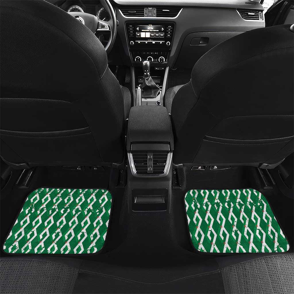 Personalized Algeria Car Mats Fennec And Iris Grunge Style - African Pride