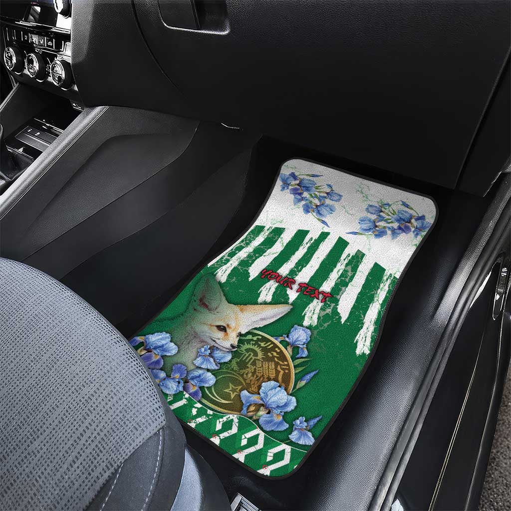Personalized Algeria Car Mats Fennec And Iris Grunge Style - African Pride