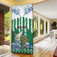 Personalized Algeria Door Cover Fennec And Iris Grunge Style - African Pride