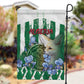 Algeria Garden Flag Fennec And Iris Grunge Style - African Pride