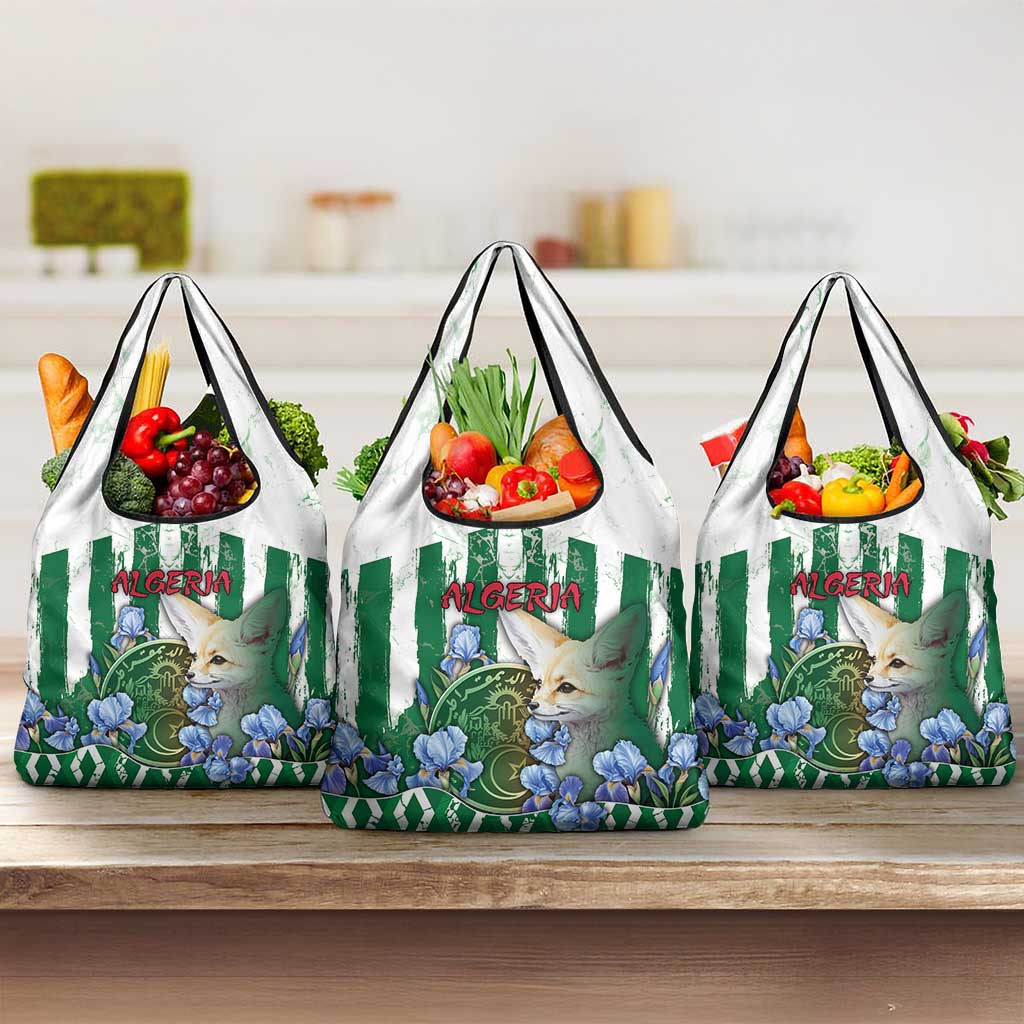 Algeria Grocery Bag Fennec And Iris Grunge Style - African Pride