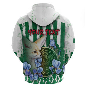 Personalized Algeria Hoodie Fennec And Iris Grunge Style - African Pride