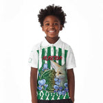 Personalized Algeria Kid Polo Shirt Fennec And Iris Grunge Style - African Pride