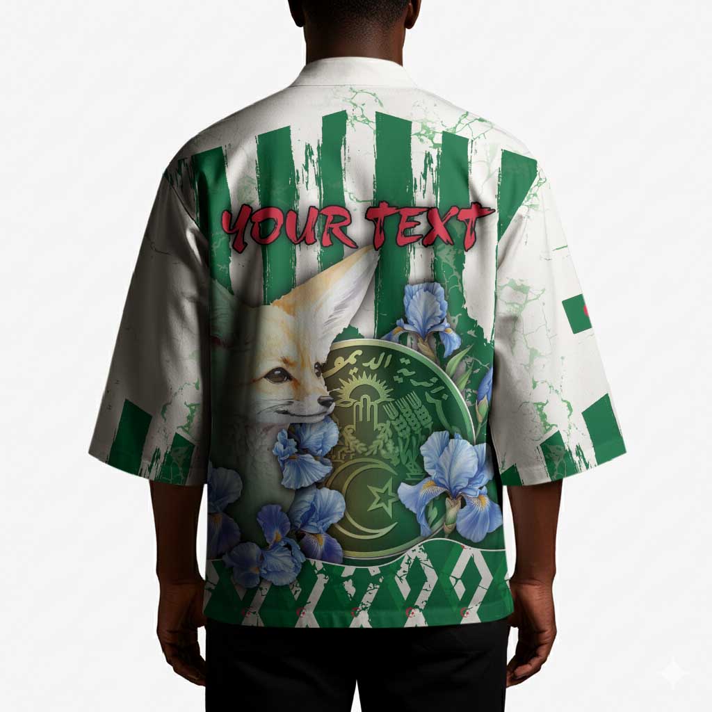 Personalized Algeria Kimono Fennec And Iris Grunge Style - African Pride