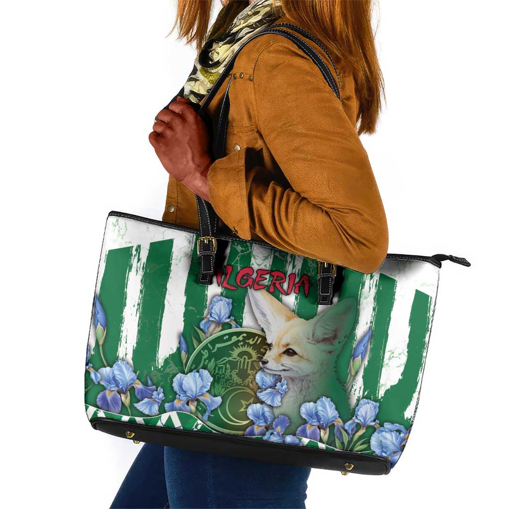 Algeria Leather Tote Bag Fennec And Iris Grunge Style - African Pride