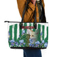 Algeria Leather Tote Bag Fennec And Iris Grunge Style - African Pride