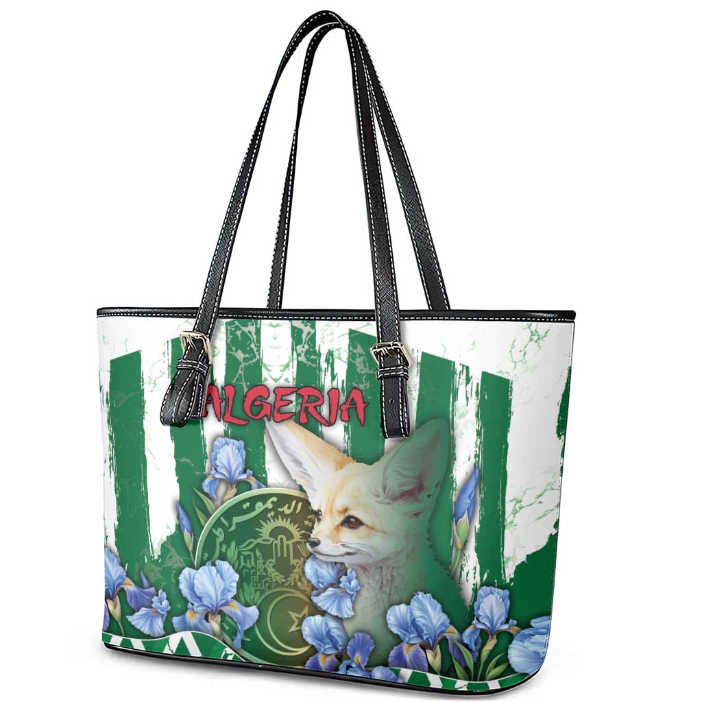 Algeria Leather Tote Bag Fennec And Iris Grunge Style - African Pride