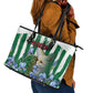 Algeria Leather Tote Bag Fennec And Iris Grunge Style - African Pride