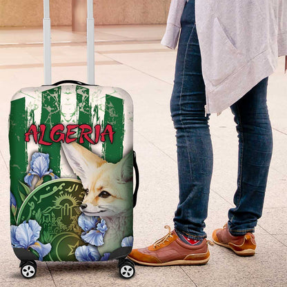 Algeria Luggage Cover Fennec And Iris Grunge Style - African Pride