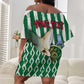 Personalized Algeria Off Shoulder Short Dress Fennec And Iris Grunge Style - African Pride
