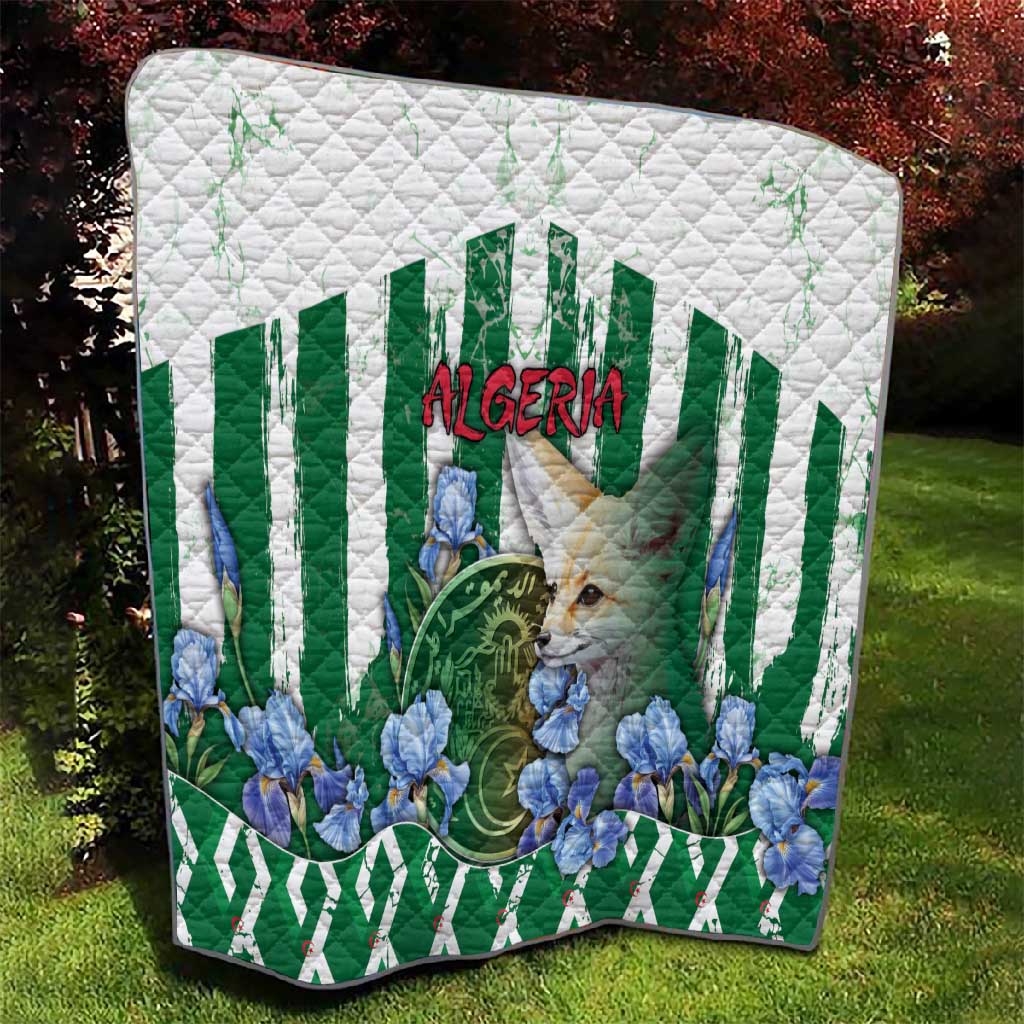 Algeria Quilt Fennec And Iris Grunge Style - African Pride