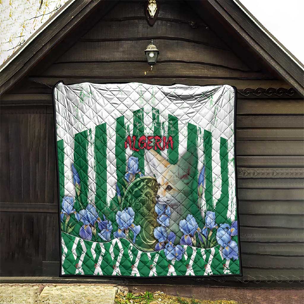 Algeria Quilt Fennec And Iris Grunge Style - African Pride