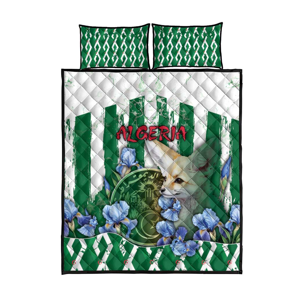 Algeria Quilt Bed Set Fennec And Iris Grunge Style - African Pride