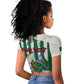 Personalized Algeria Raglan Cropped T shirt Fennec And Iris Grunge Style - African Pride
