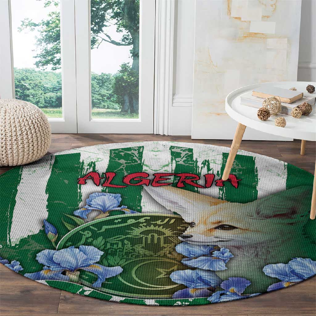 Algeria Round Carpet Fennec And Iris Grunge Style - African Pride
