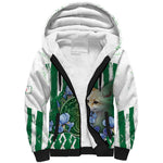 Personalized Algeria Sherpa Hoodie Fennec And Iris Grunge Style - African Pride