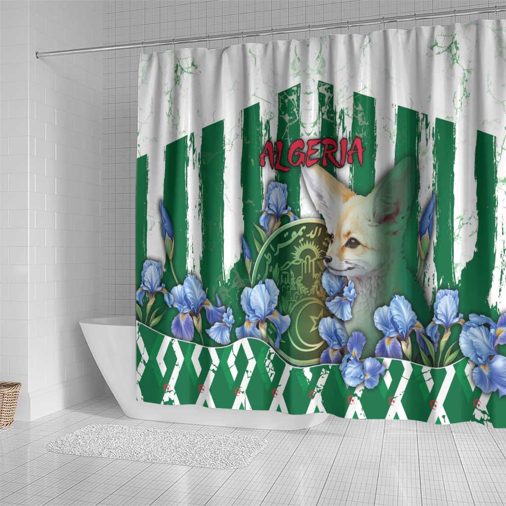 Algeria Shower Curtain Fennec And Iris Grunge Style - African Pride
