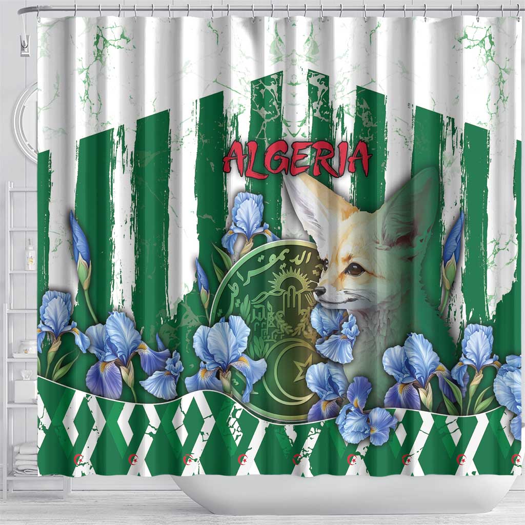 Algeria Shower Curtain Fennec And Iris Grunge Style - African Pride