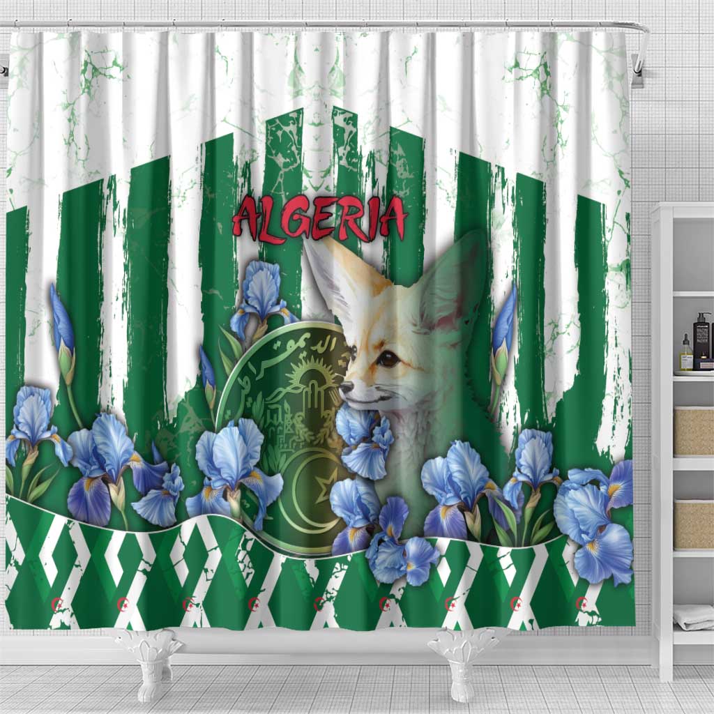 Algeria Shower Curtain Fennec And Iris Grunge Style - African Pride