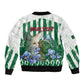 Personalized Algeria Sleeve Zip Bomber Jacket Fennec And Iris Grunge Style - African Pride