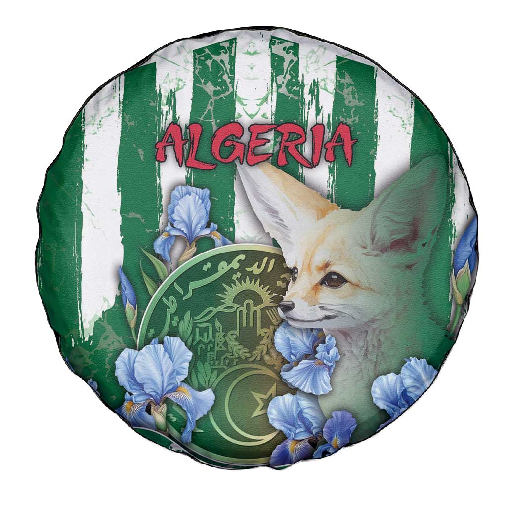 Algeria Spare Tire Cover Fennec And Iris Grunge Style - African Pride