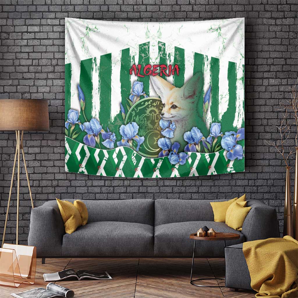 Algeria Tapestry Fennec And Iris Grunge Style - African Pride