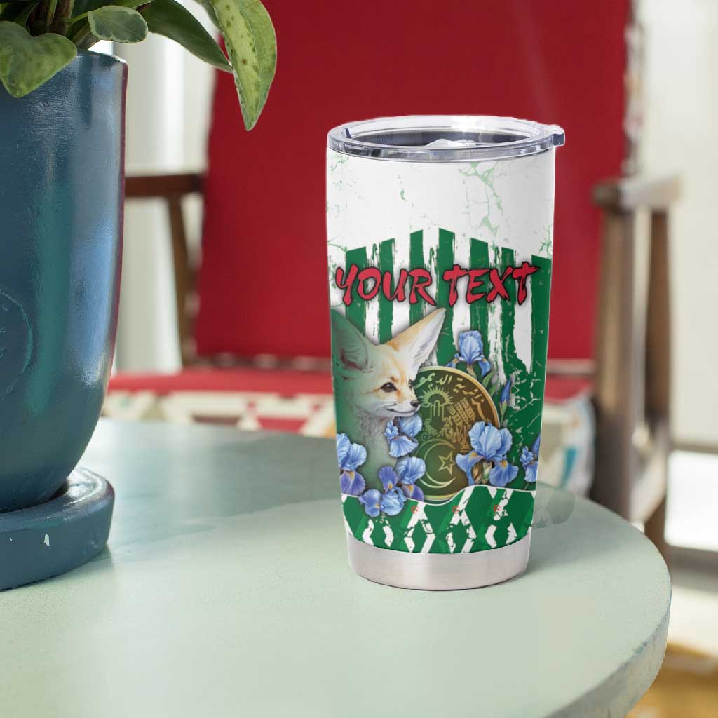 Personalized Algeria Tumbler Cup Fennec And Iris Grunge Style - African Pride