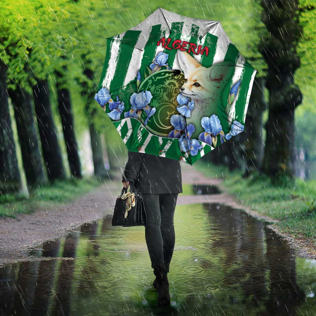 Algeria Umbrella Fennec And Iris Grunge Style - African Pride