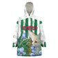 Personalized Algeria Wearable Blanket Hoodie Fennec And Iris Grunge Style - African Pride