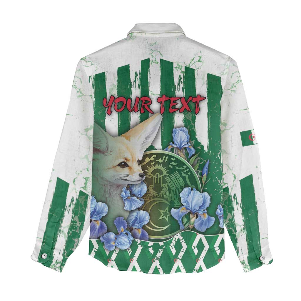 Personalized Algeria Women Casual Shirt Fennec And Iris Grunge Style - African Pride