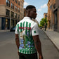 Personalized Algeria Zipper Polo Shirt Fennec And Iris Grunge Style - African Pride