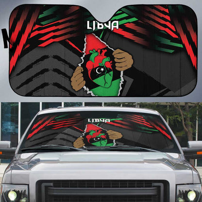 Libya In My Veins Auto Sun Shade - African Pride