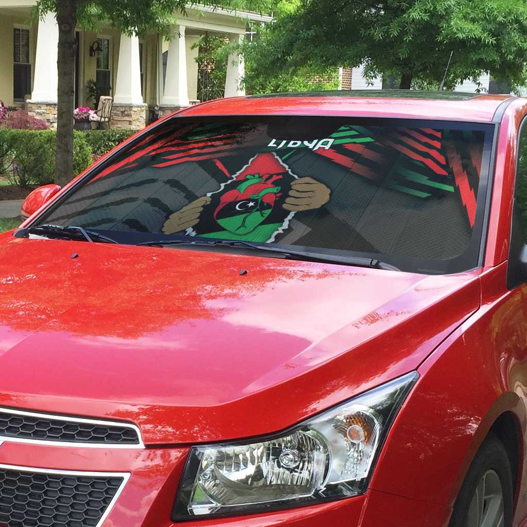 Libya In My Veins Auto Sun Shade - African Pride