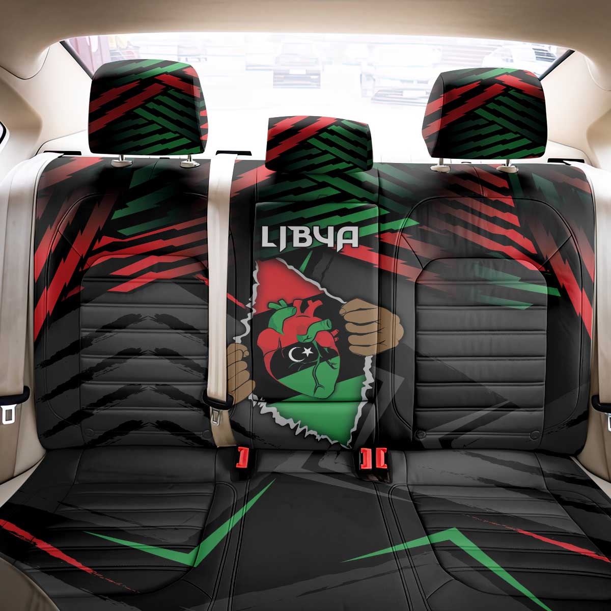 Libya In My Veins Back Car Seat Cover - African Pride