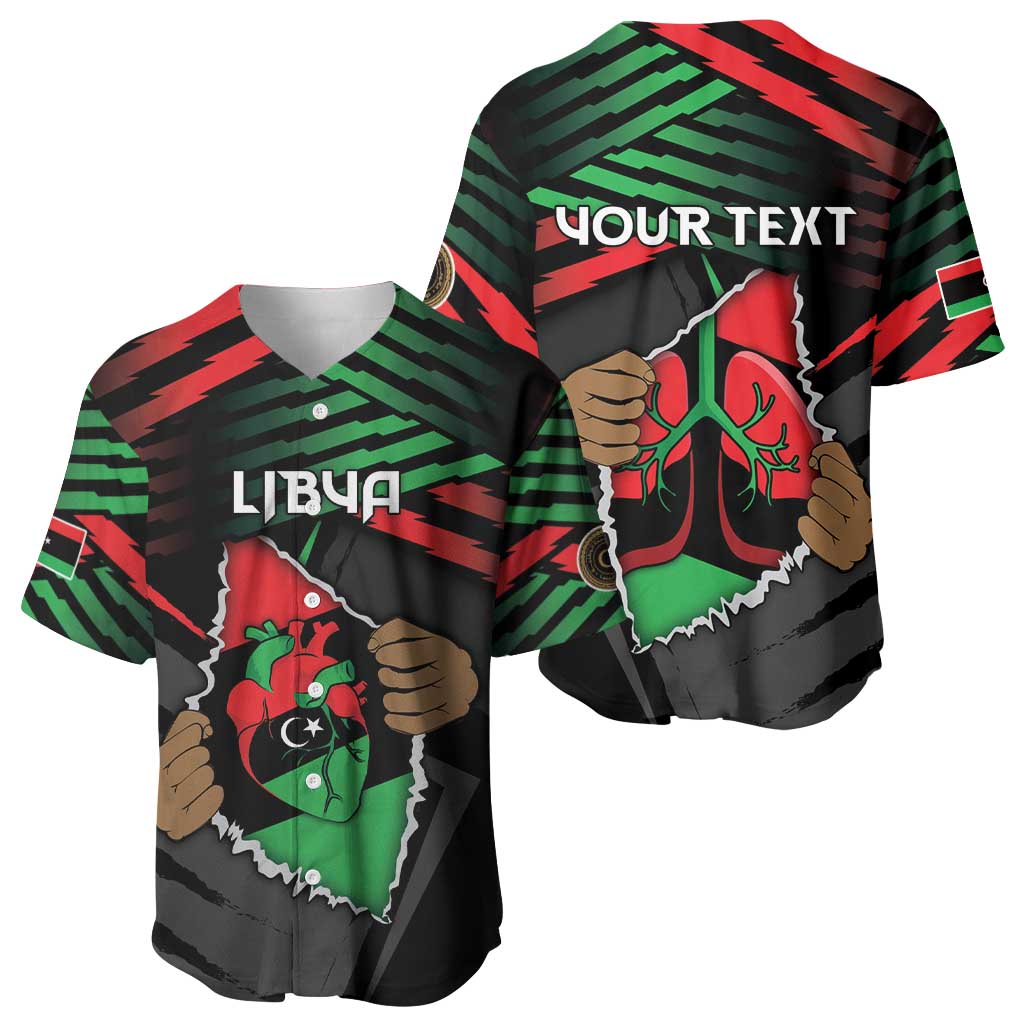 Personalized Libya In My Veins Baseball Jersey - African Pride