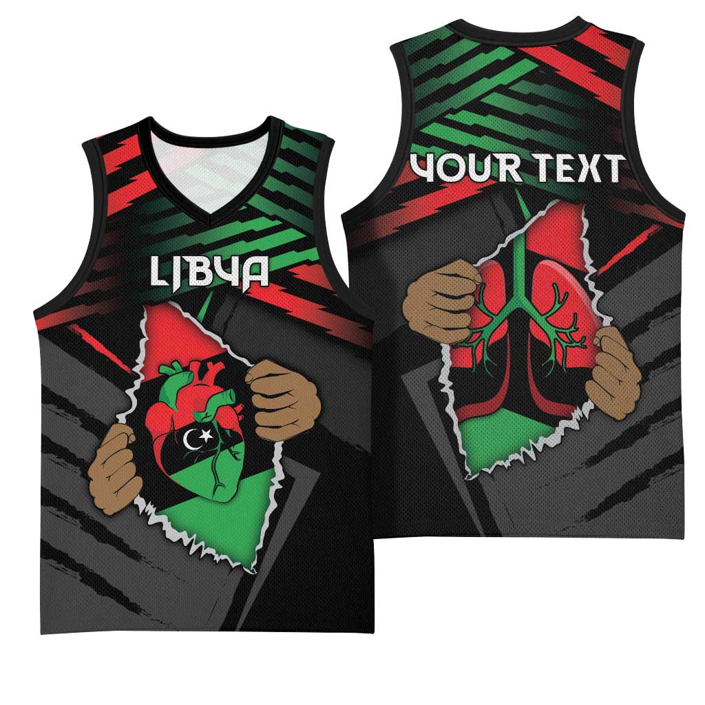 Personalized Libya In My Veins Basketball Jersey - African Pride