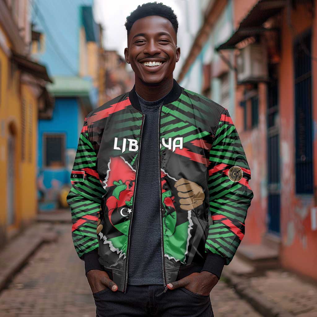 Personalized Libya In My Veins Bomber Jacket - African Pride