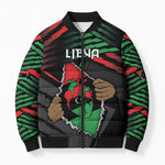 Personalized Libya In My Veins Bomber Puffer Jacket - African Pride