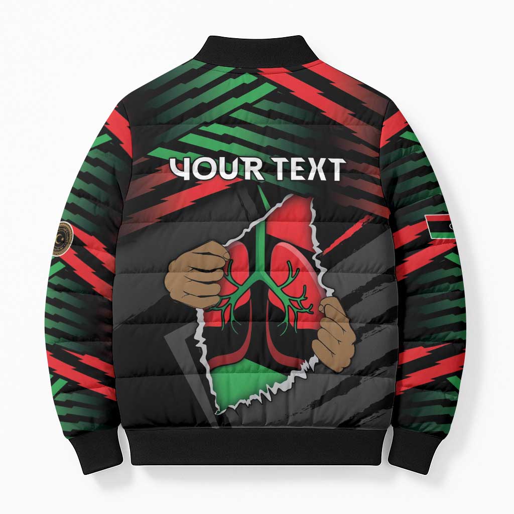 Personalized Libya In My Veins Bomber Puffer Jacket - African Pride
