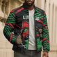 Personalized Libya In My Veins Bomber Puffer Jacket - African Pride