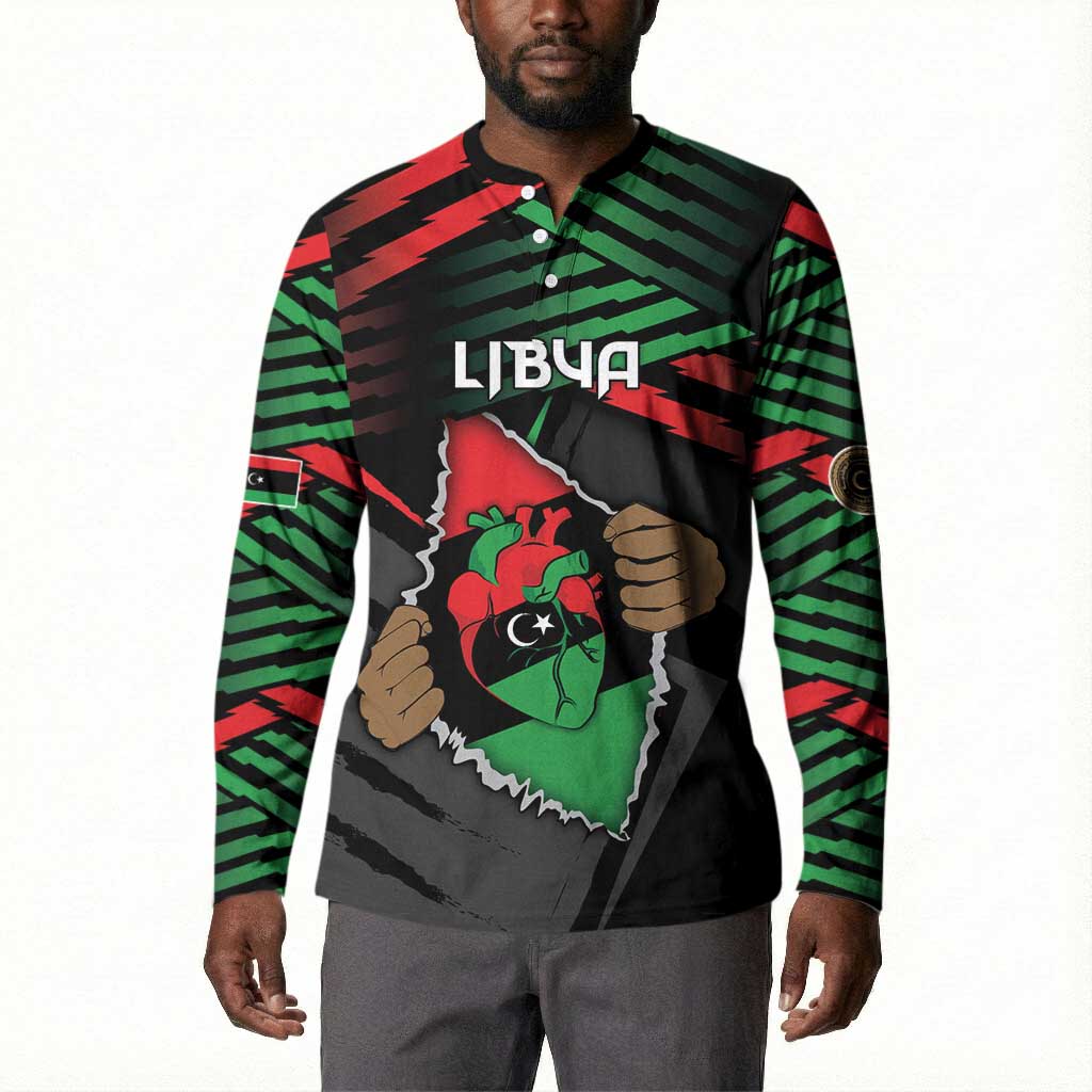 Personalized Libya In My Veins Button Sweatshirt
