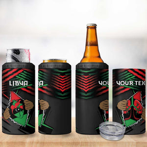Personalized Libya In My Veins 4 in 1 Can Cooler Tumbler - African Pride