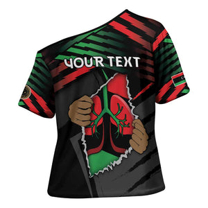 Personalized Libya In My Veins Cross Shoulder Shirt - African Pride