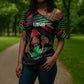Personalized Libya In My Veins Cross Shoulder Shirt - African Pride