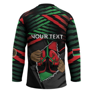Personalized Libya In My Veins Hockey Jersey - African Pride