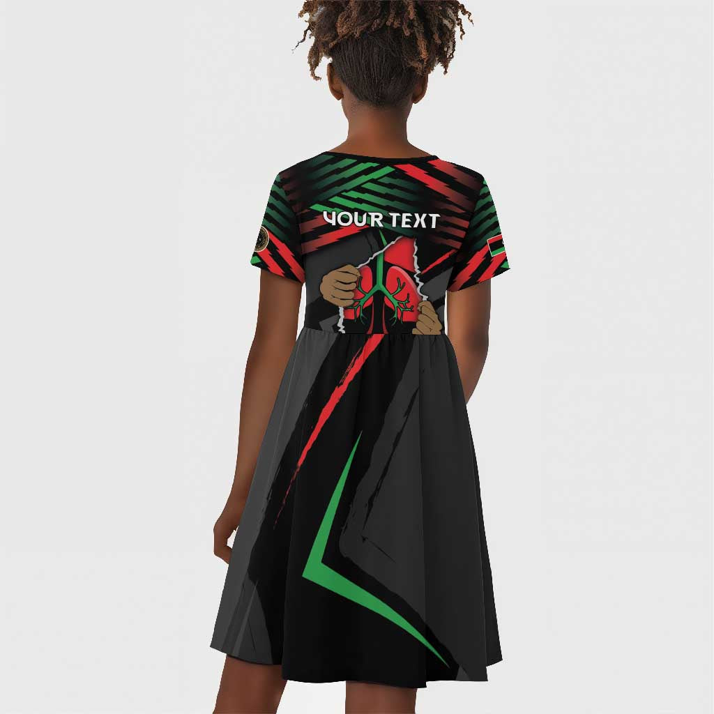 Personalized Libya In My Veins Kid Short Sleeve Dress - African Pride