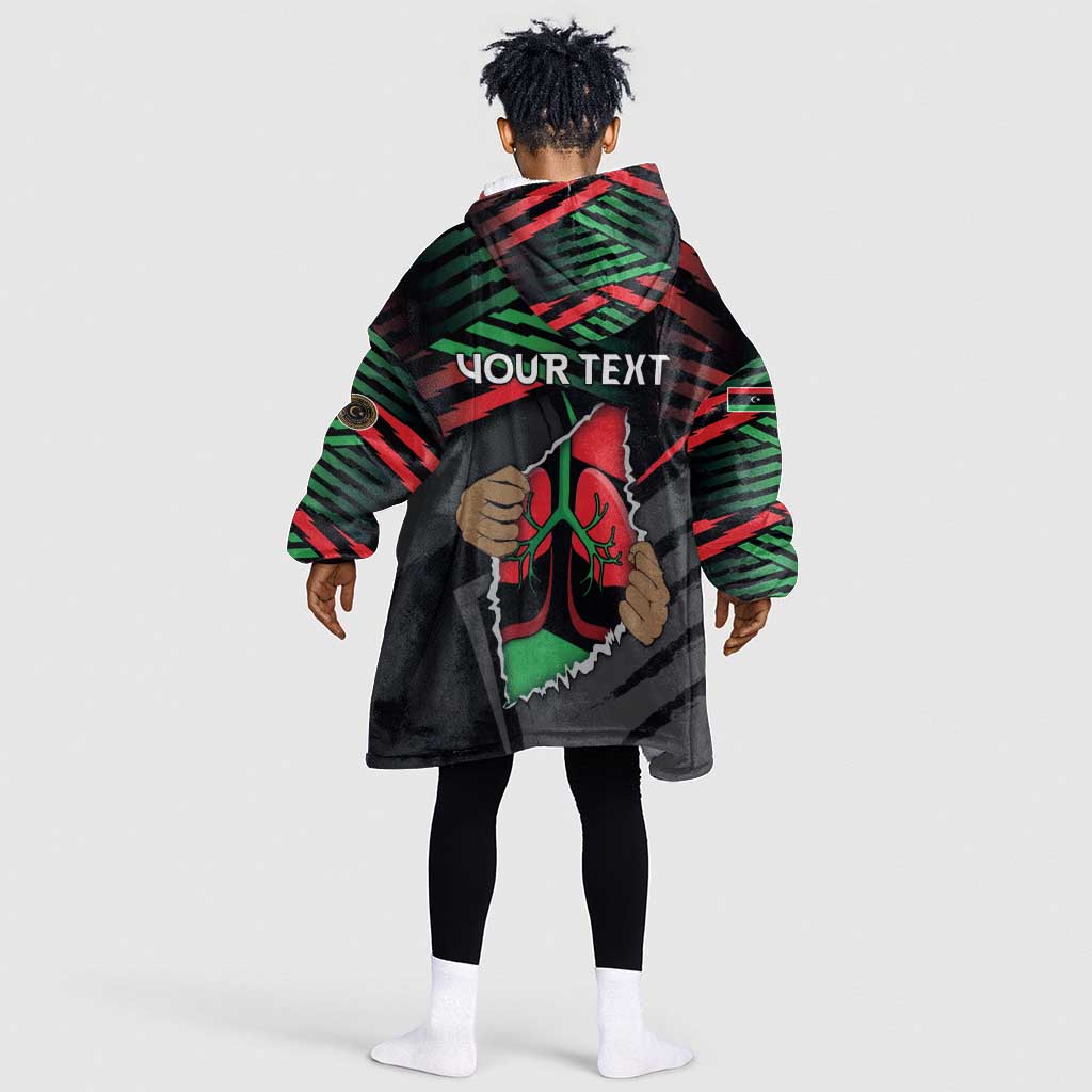 Personalized Libya In My Veins Kid Wearable Blanket Hoodie - African Pride